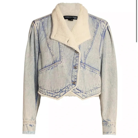 Veronica Beard Neena Sherpa lined jean jacket - Picture 2 of 7